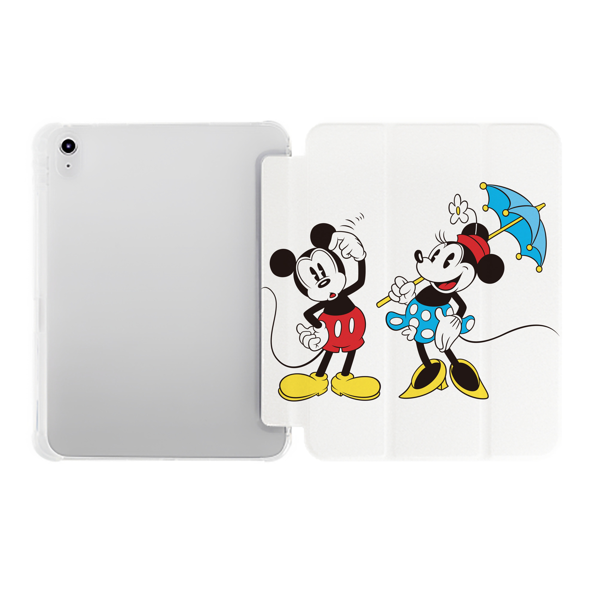 （画像用） ミッキーマウス Mickey Mouse IPad ケース ペン収納付き 三つ折りスタンド PUレザー×シリコン 対応機種9.5/10.5/10.9インチ